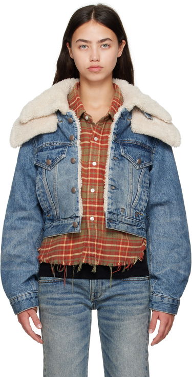 Jakna R13 R13 Double Collar Sherpa Trucker Jacket Modra | R13WD181-D344A, 0