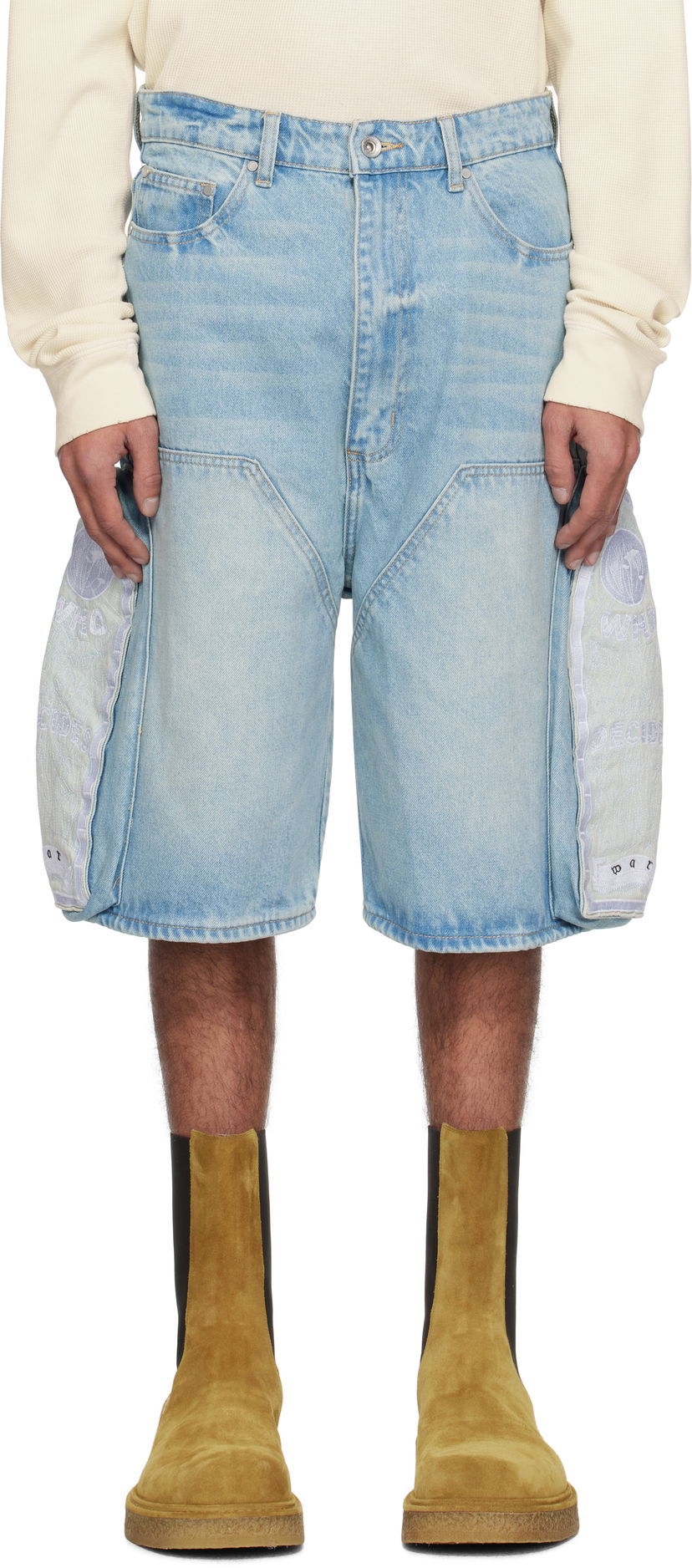 Kratke hlače Who Decides War Who Decides War Side Embroidery Denim Shorts Modra | 1121020008SS25