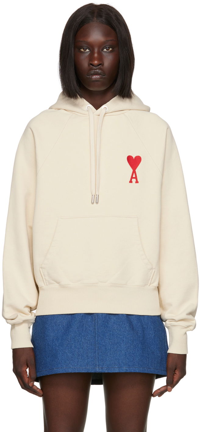 Pulover AMI SSENSE x Hoodie Bež | SPEUSW222.747, 0