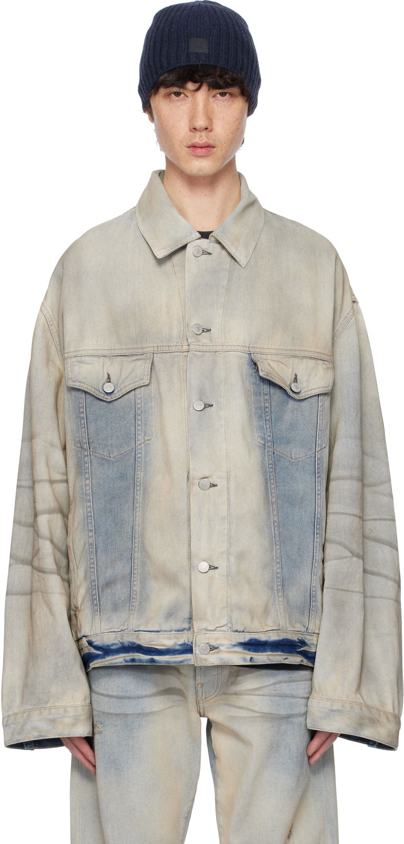 Jakna Acne Studios Acne Studios Oversized Denim Jacket Modra | C90191-