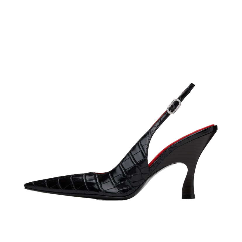 Superge in čevlji Stella McCartney Elsa Pointed Toe Slingback Heels Črna | 810524AP0AU0