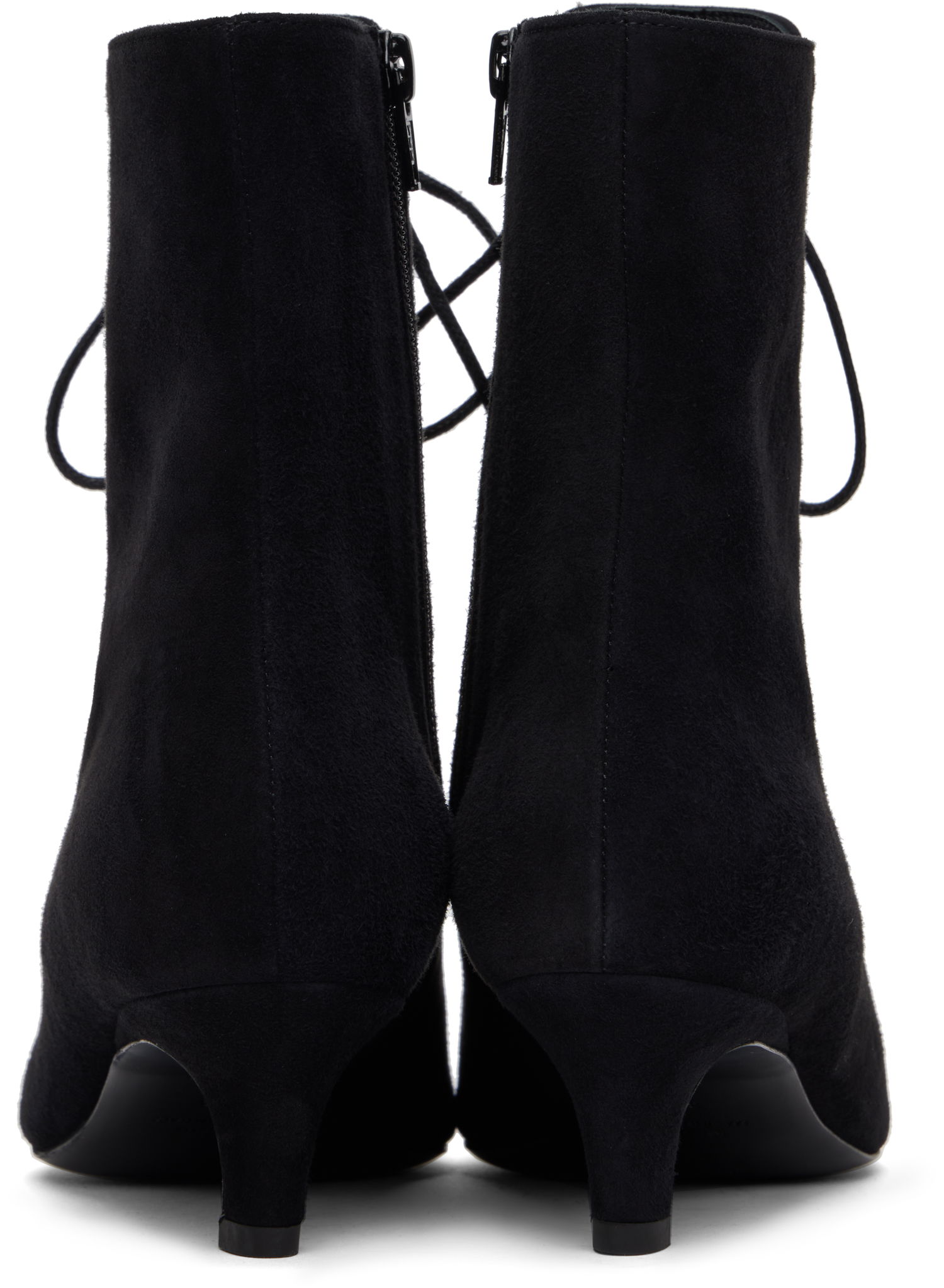 Modni dodatki TOTEME TOTEME Suede Lace-Up Ankle Boots Črna | 252-WAS0209-LE0012, 1