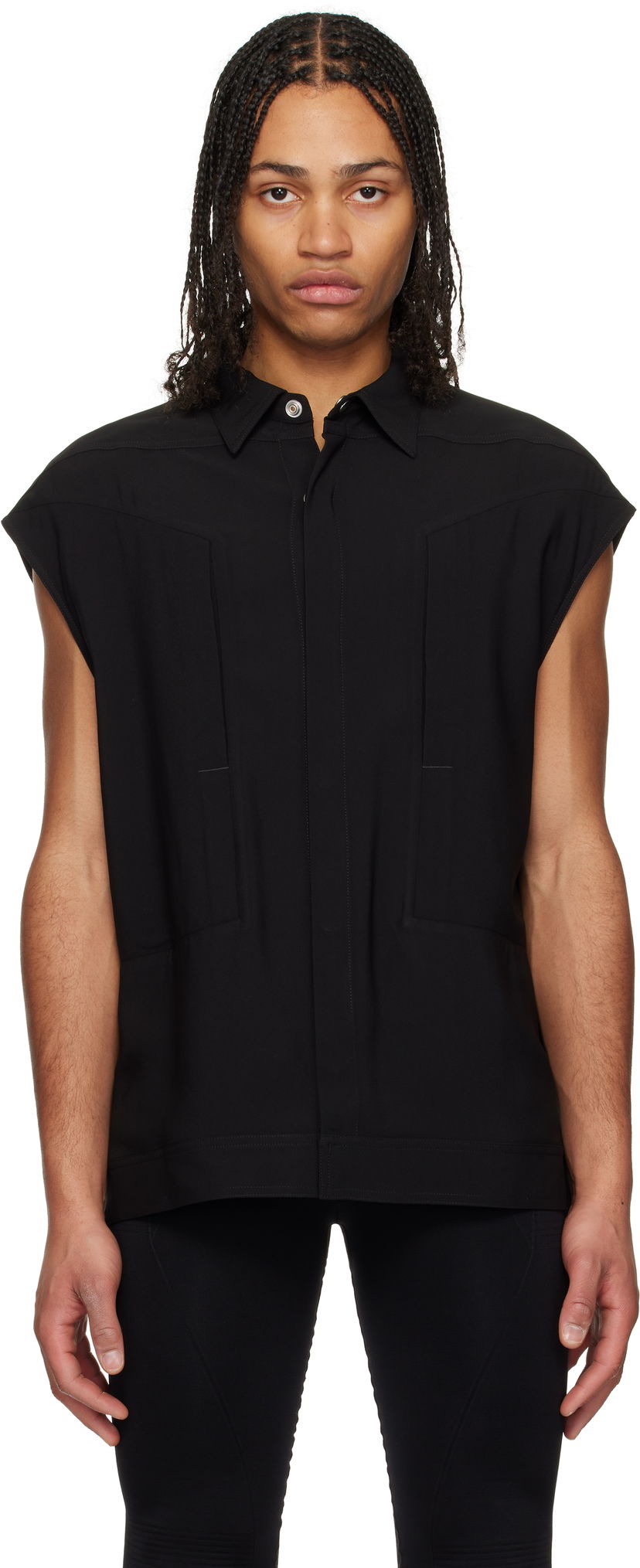 Srajce Rick Owens Rick Owens Sleeveless Jumbo Shirt Črna | RU01E5776 Y