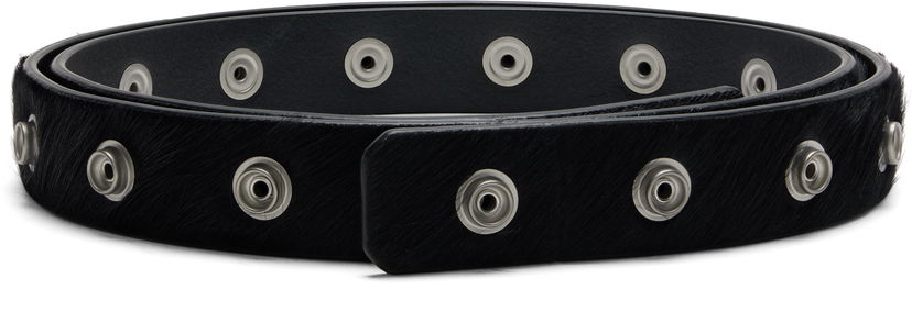 Pasovi Rick Owens Rick Owens Concordians Pony Hair Snap Belt Črna | RR02E1482 LHL