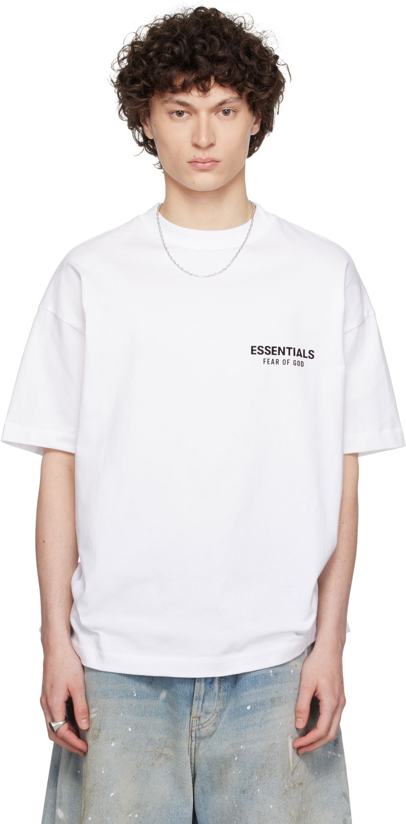 Majica Fear of God ESSENTIALS Classic Short Sleeve T-Shirt Bela | 125AS254192F