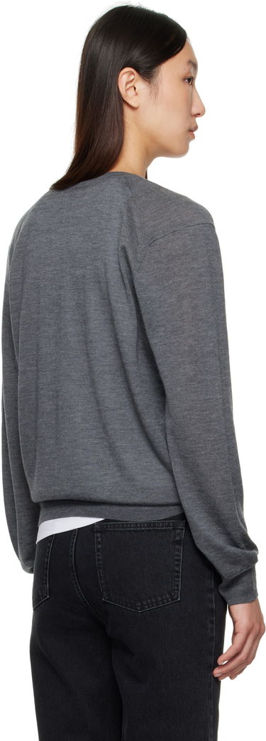 Pleteni pulover Loulou de Saison Loulou de Saison Julio Cashmere V-Neck Sweater Siva | JULIO, 2