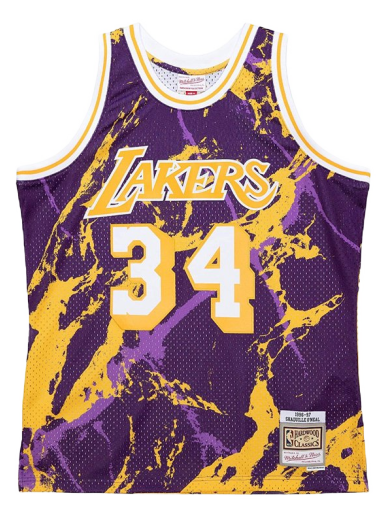 Dres Mitchell & Ness NBA Los Angeles Lakers Shaquille O'Neal Team Marble Swingman Jersey Lila | TFSM1278-LAL96SONPTPR