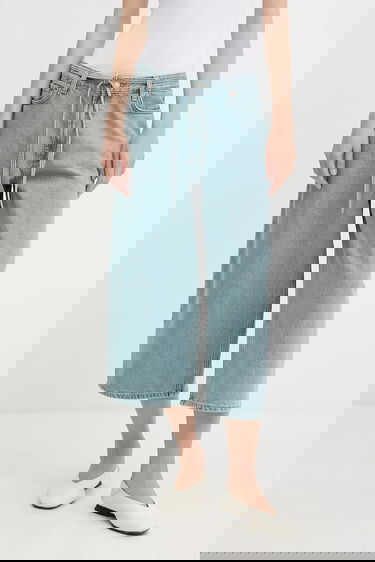 Kavbojke Samsoe Samsoe Samsoe Samsoe SAHARPER High Waist Wide Leg Cropped Jeans Modra | F25200011, 0