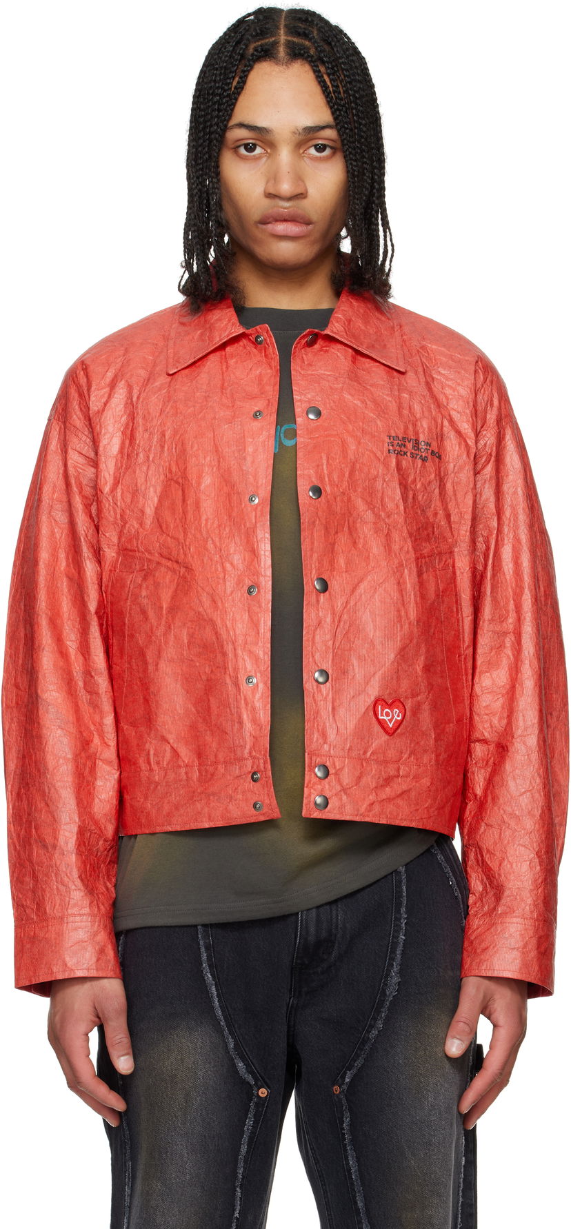 Bomber jakna Andersson Bell Andersson Bell Guitarist Printed Tyvek Jacket Rdeča | awa688u