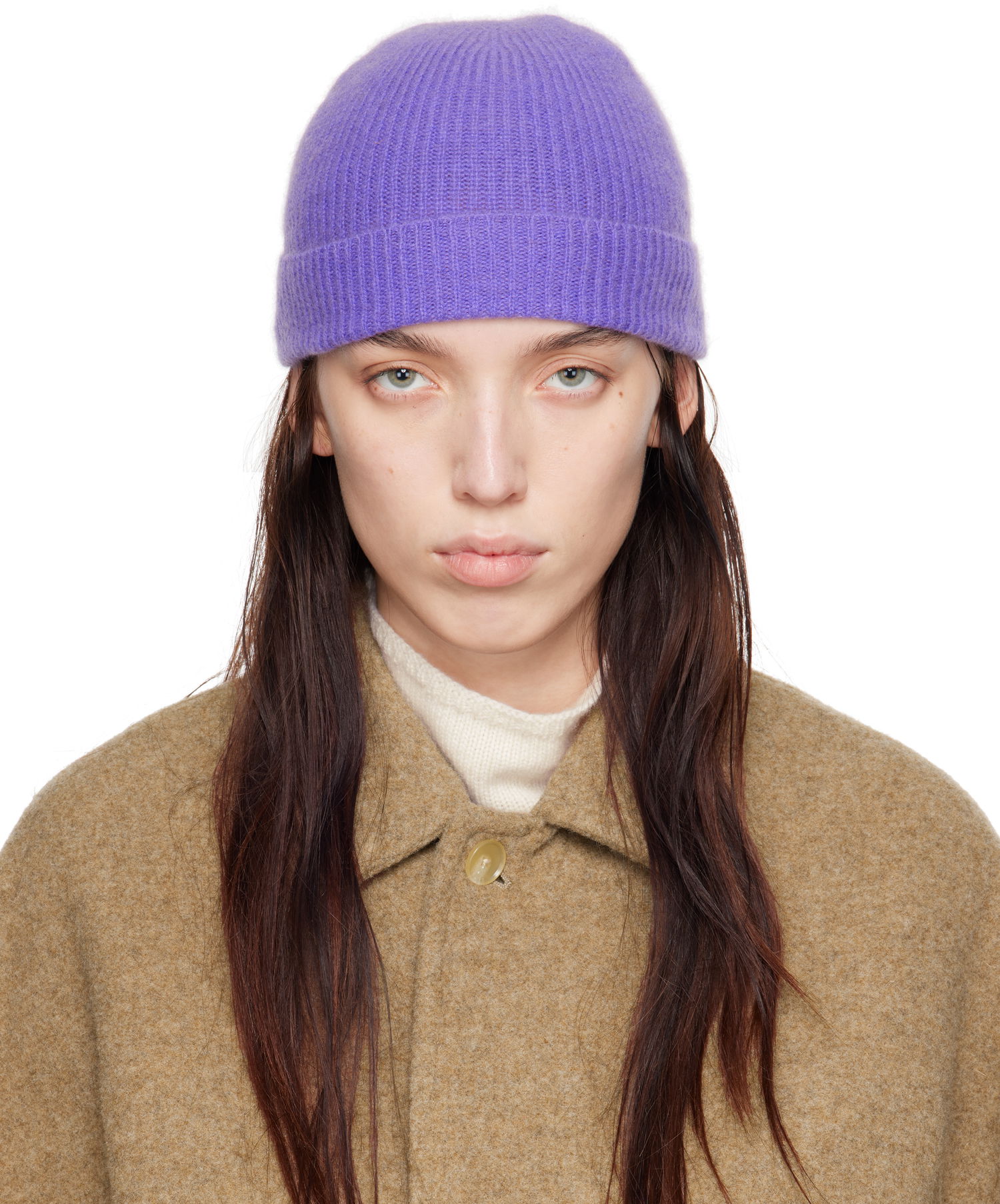 Beanie AURALEE Ribbed Beanie Lila | A24AC09BC, 0