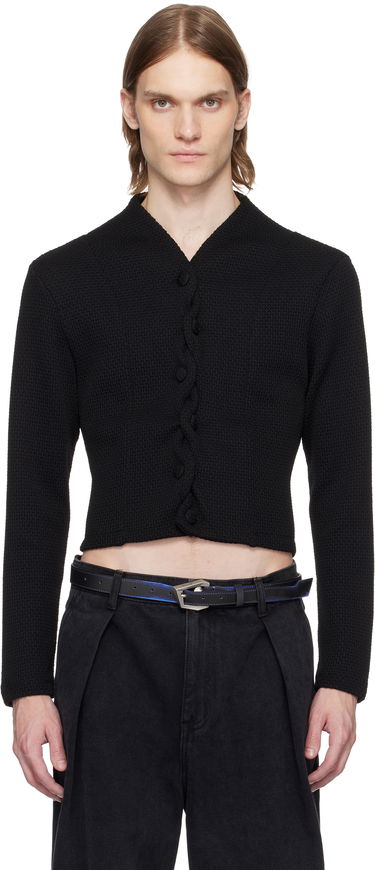 Pleteni pulover ADER ERROR ADER error Cropped Cable Knit Cardigan Črna | BO01SSKT0702BK, 0