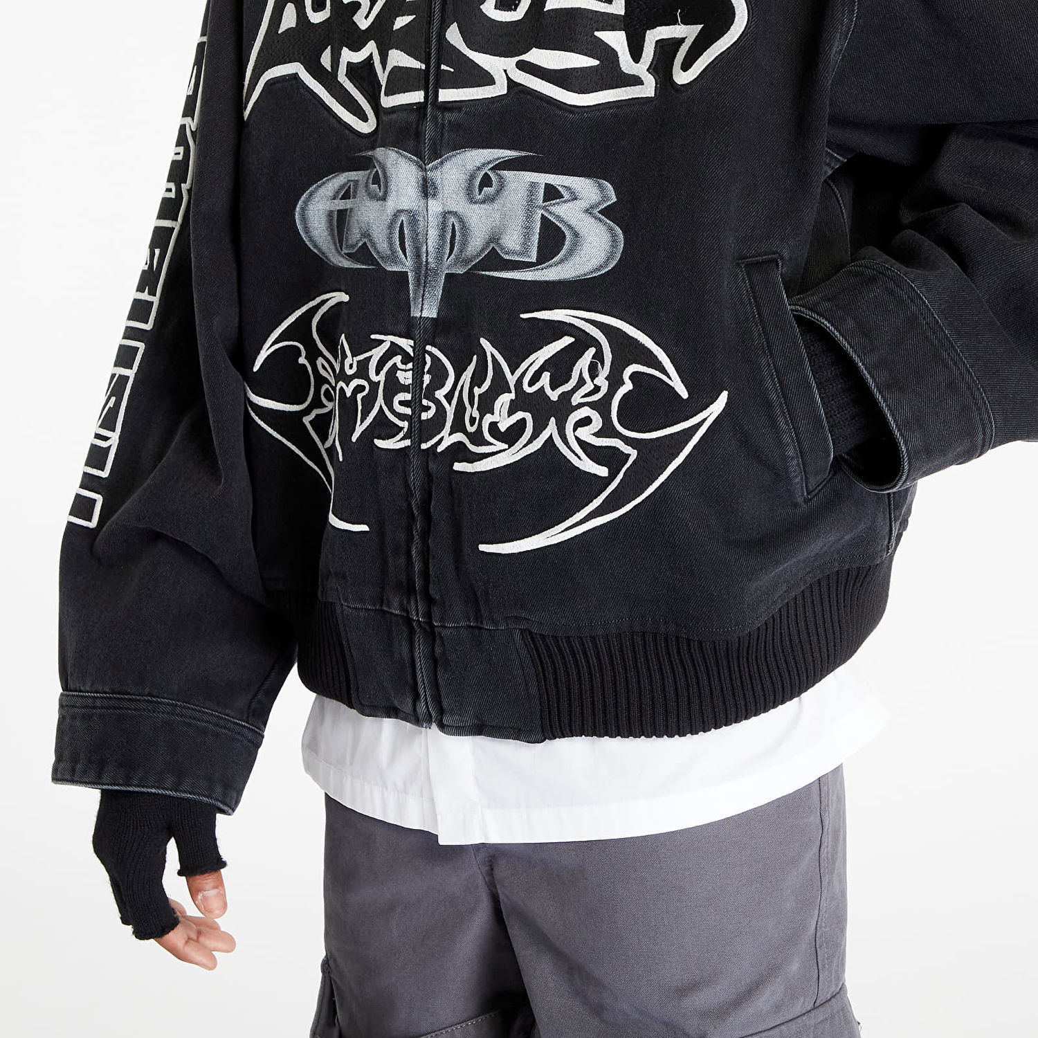 Jakna Ambush Patch Denim Bomber Jacket Črna | BMYQ001F23DEN0011200, 1