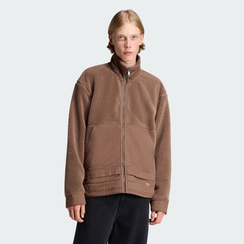 Jakna adidas Performance Premium Essentials Polar Fleece Zip-Up Jacket Rjava | JW3510
