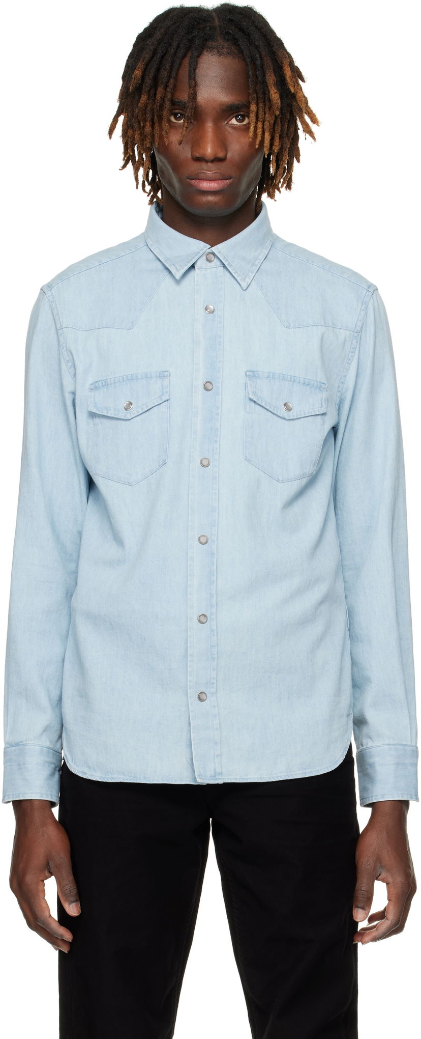Srajce Tom Ford TOM FORD Western Denim Shirt Modra | HDS001-FMC130F24