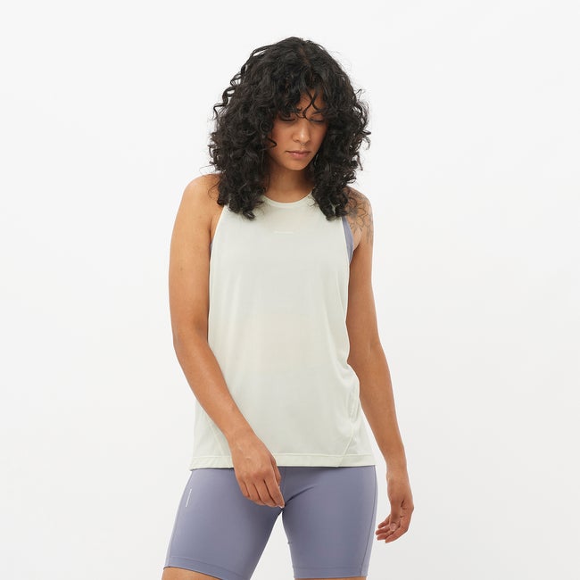 Majica brez rokavov Salomon Shakeout Core Tank Top Bela | LC2476200