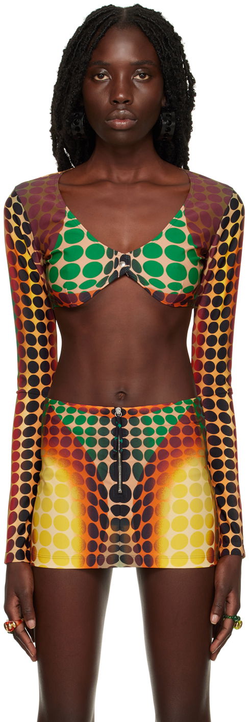 Krila Jean Paul Gaultier Jean Paul Gaultier Printed Long Sleeve Crop Top Večbarvna | 22/09-F-TO044-J512