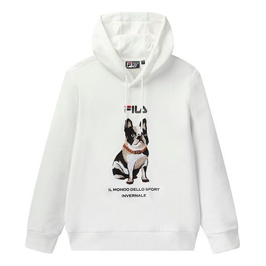 Pulover FILA FILA Sports Embroidered Hoodie Bela | F51M048216A-WT
