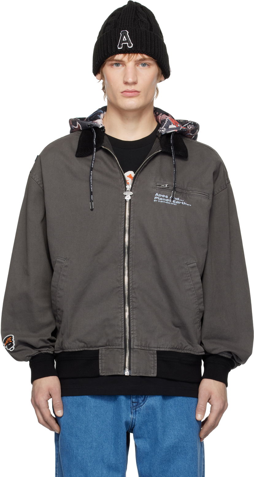 Bomber jakna AAPE by A Bathing Ape AAPE by A Bathing Ape Hoodie Jacket Siva | AAPLJM7675XXNBKL