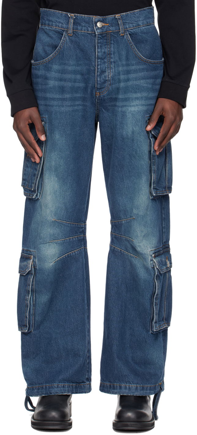 Cargo hlače MISBHV Dirt Bath Denim Cargo Pants Modra | 240M310