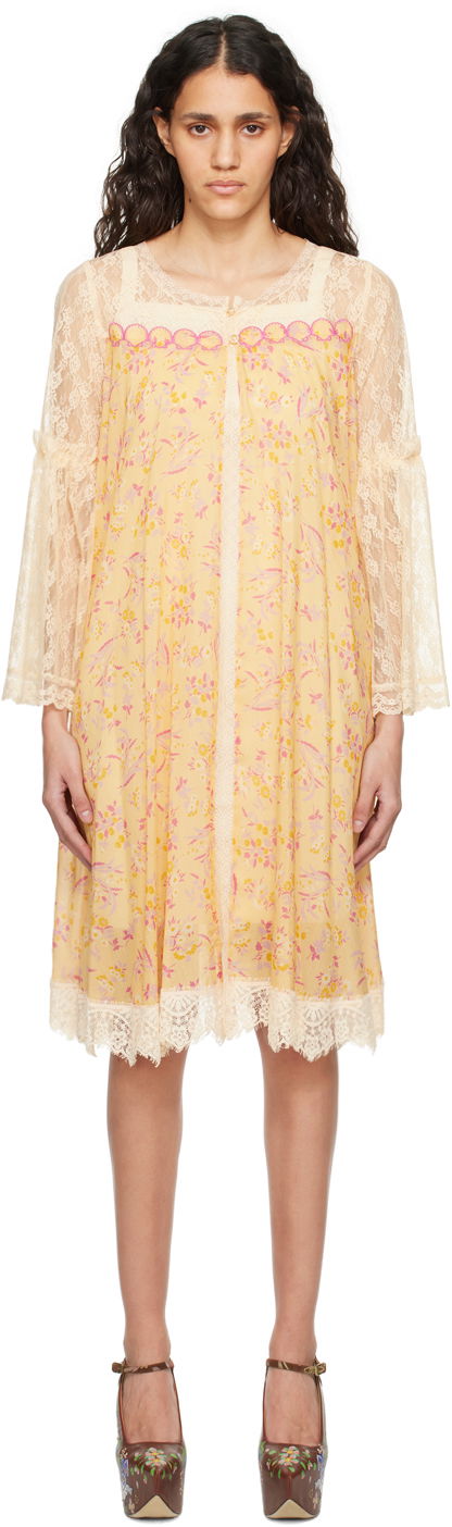 Obleke Anna Sui Lace Midi Dress Oranžna | 324C31