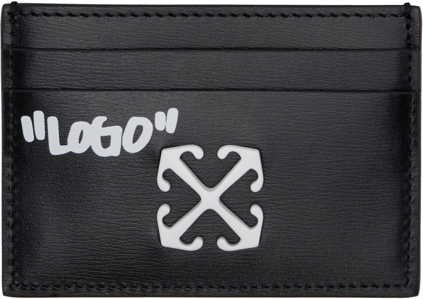 Denarnica Off-White Off-White Jitney Quote Leather Card Holder Črna | OWND027C99LEA0021001