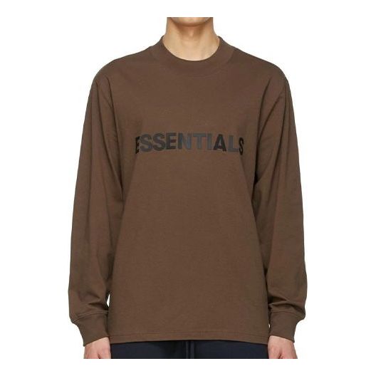 Pulover Fear of God Fear of God Essentials Long Sleeve T-Shirt Rjava | FOG-FW20-165