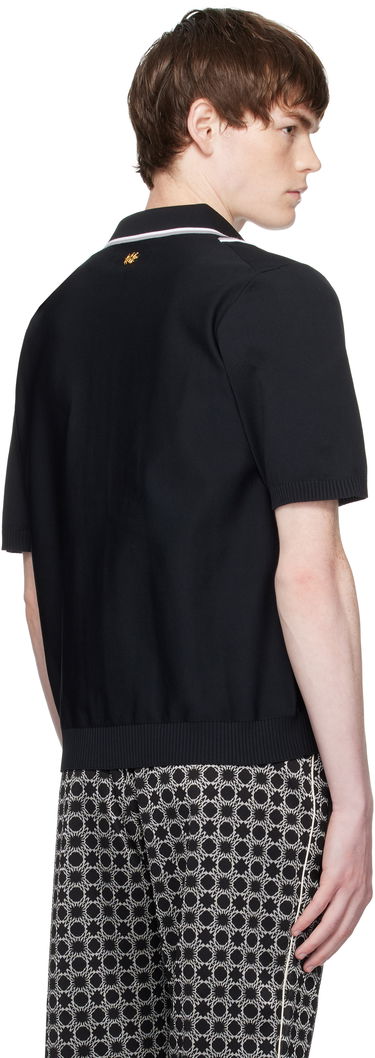 Polo majica AMIRI AMIRI Script Stripe Knit Polo Črna | AMKNIR1025, 2