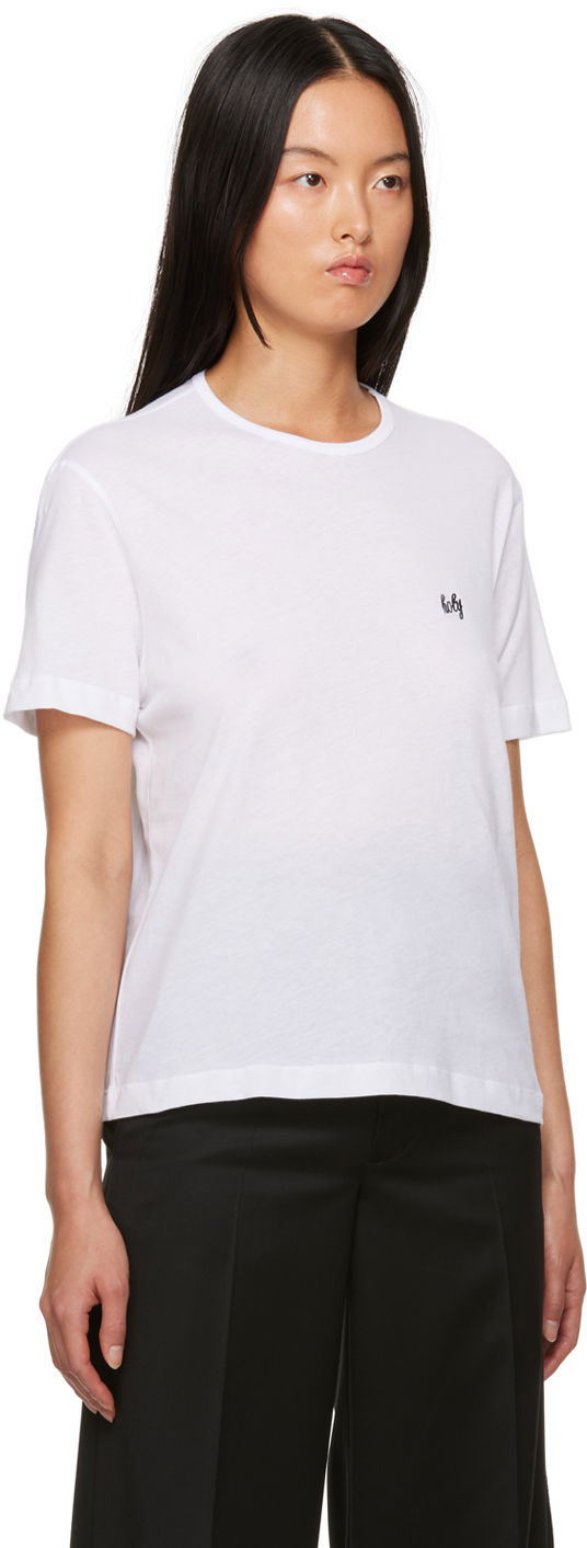 Majica Ann Demeulemeester Dagmar Embroidered Logo T-Shirt Bela | 2302-W-JTS02-23-FA206-001, 1