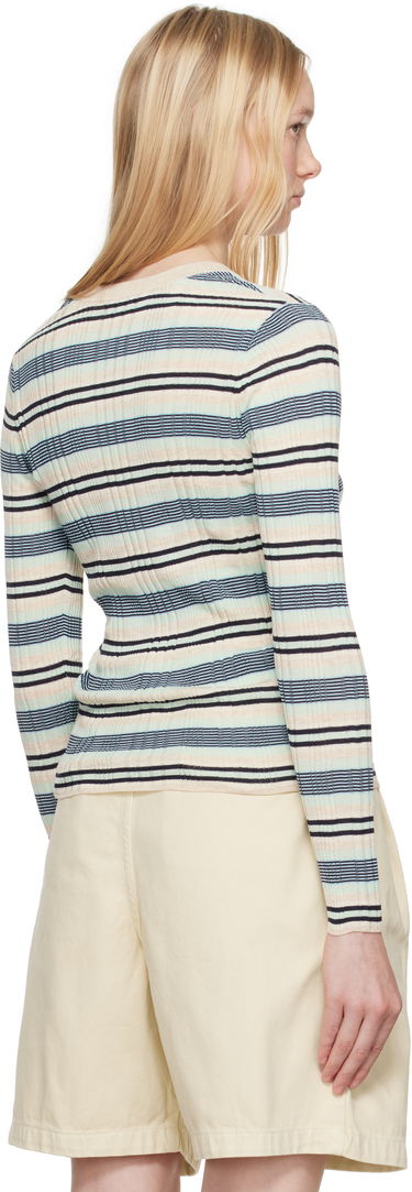 Pleteni pulover MAISON KITSUNÉ Maison Kitsuné Fine Rib Striped Cardigan Večbarvna | OW00505KT1122, 2
