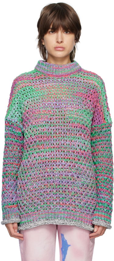 Pleteni pulover The Attico The Attico Open Knit Crewneck Sweater Večbarvna | 232WCK79 KC062, 0