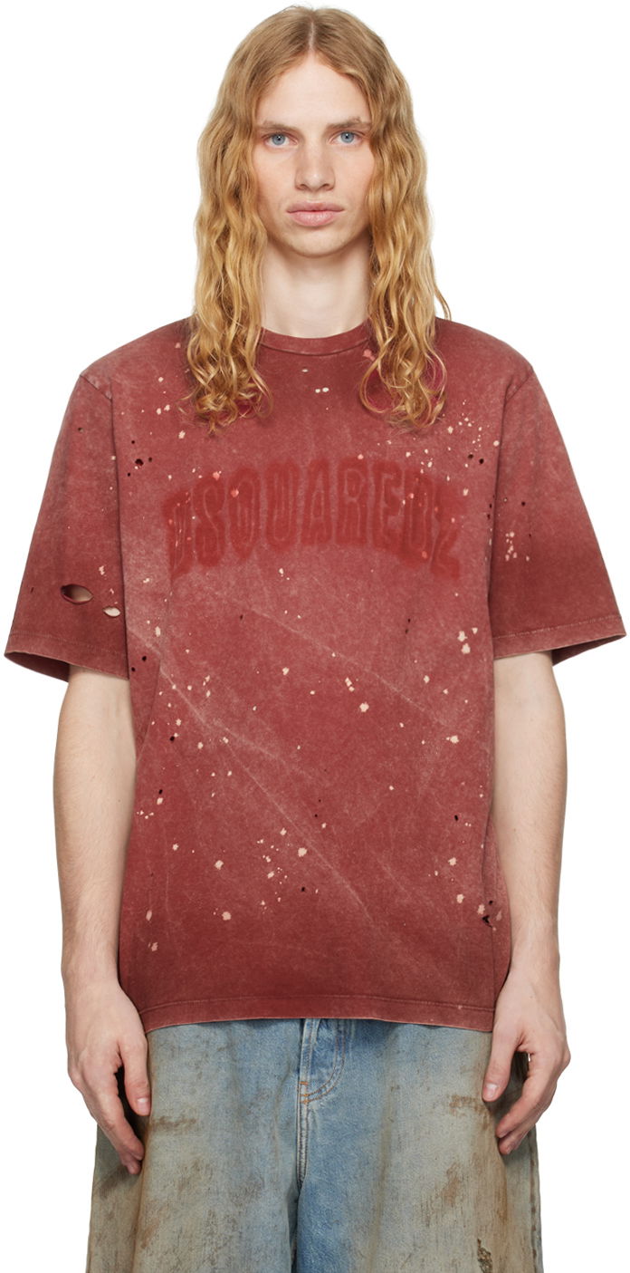 Majica DSQUARED2 Loose-Fit T-shirt Rdeča | S74GD1303_S21600