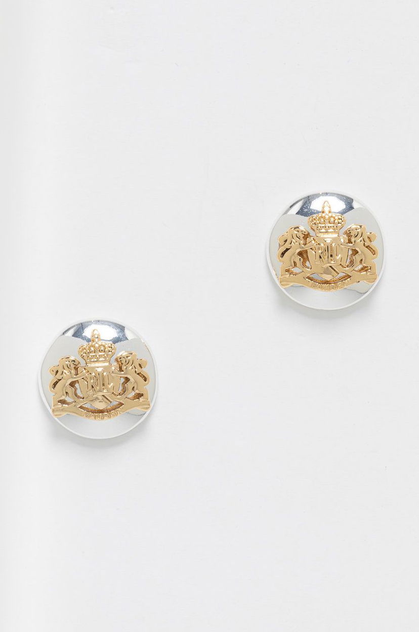 Uhani Polo by Ralph Lauren Two-Tone Crest Stud Earrings Kovinski | 60492046.EZ6