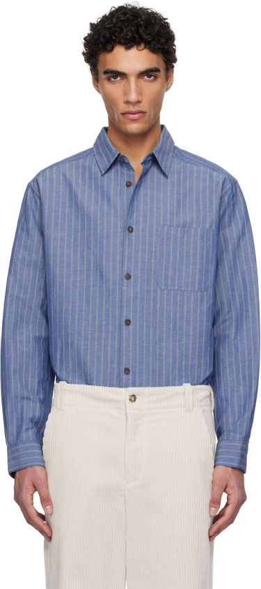Srajce A.P.C. A.P.C. Striped Button-Down Shirt Modra | COHFW-H12532, 0