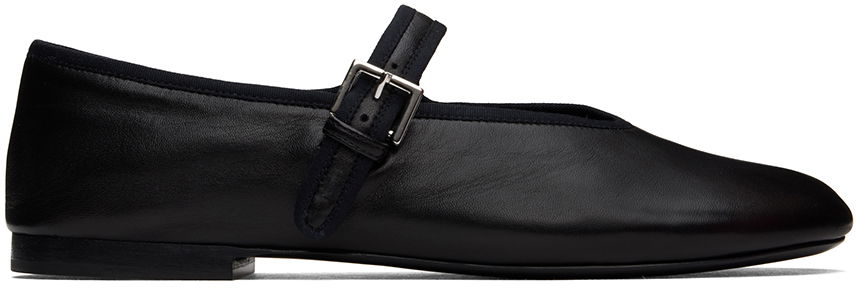 Oblačila The Row Leather Ballerina Flats With Buckle Črna | F1396-N60, 0