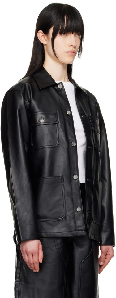 Jakna Carhartt WIP Faux Leather Chore Jacket Črna | I034447_4, 4