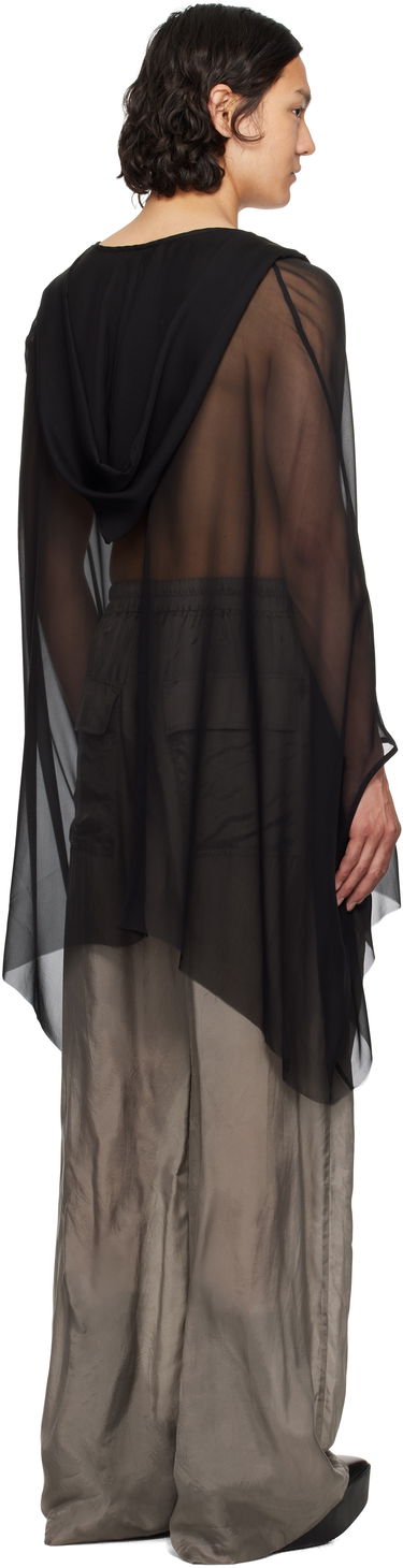 Pleteni pulover Rick Owens Rick Owens Hollywood Hooded Kaftan Črna | RR01E5505 S, 2