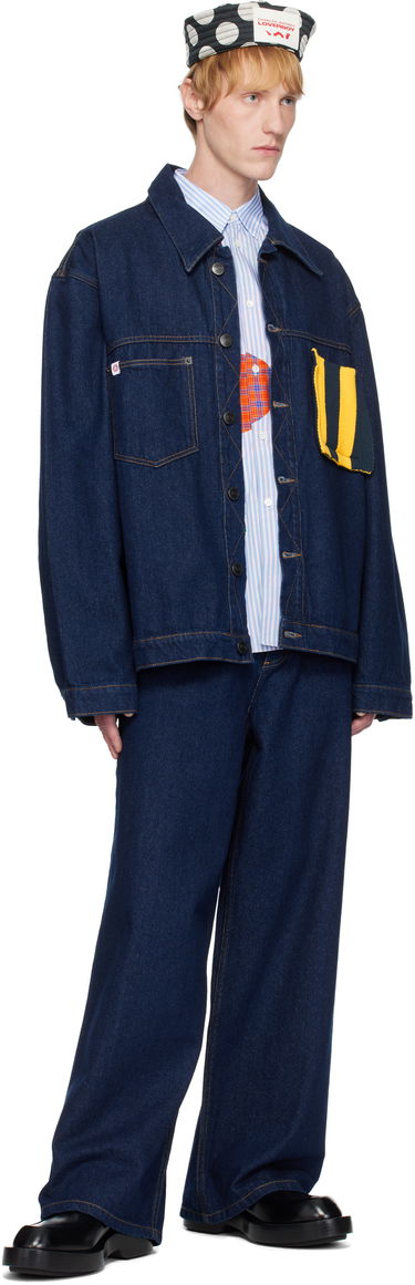 Jakna Charles Jeffrey Loverboy Charles Jeffrey LOVERBOY Knit Patch Cargo Denim Jacket Modra | 54010201, 3