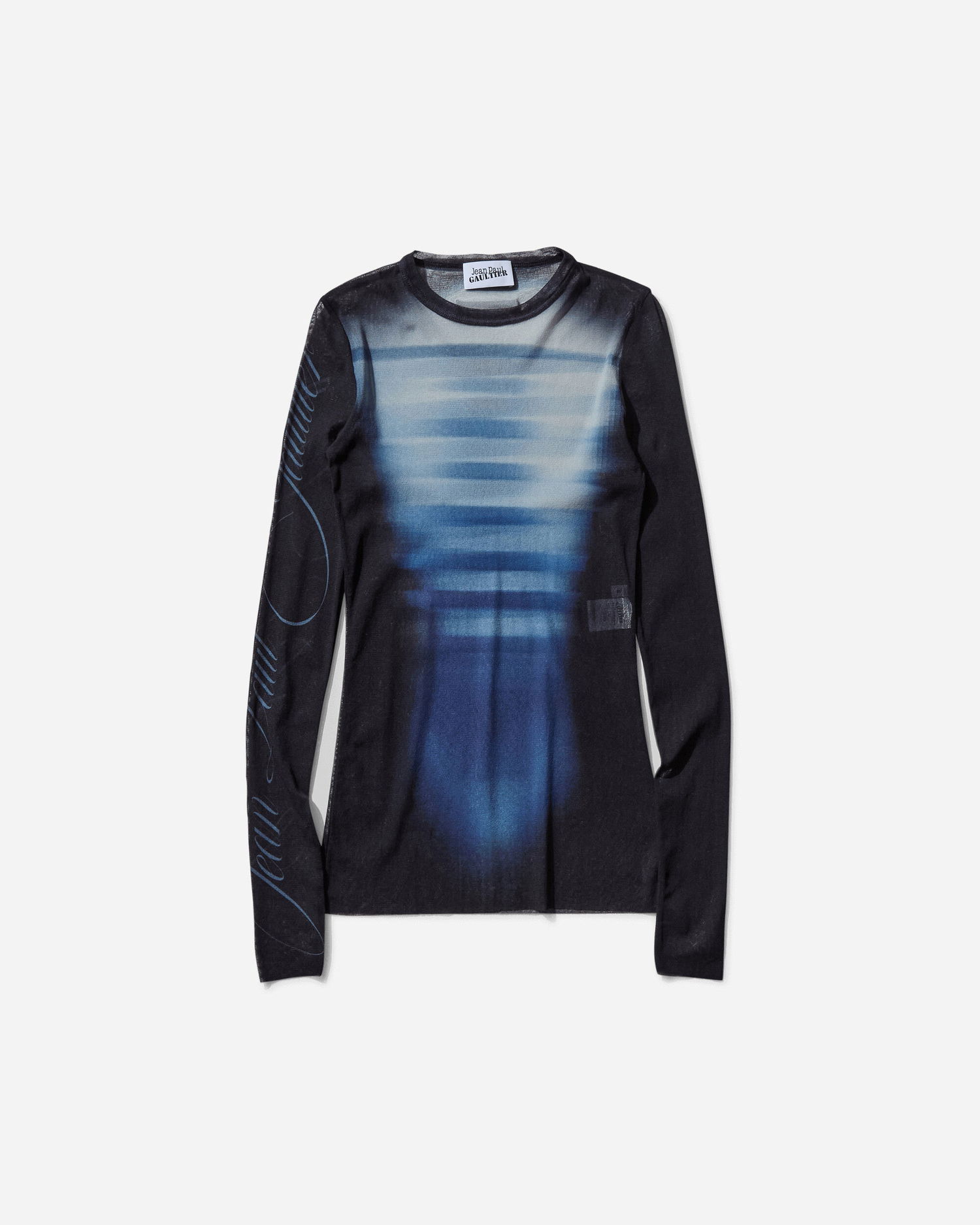 Majica Jean Paul Gaultier Longsleeve Top with Sleeves Print Črna | 25-33-F-TO257-T576 595601, 1