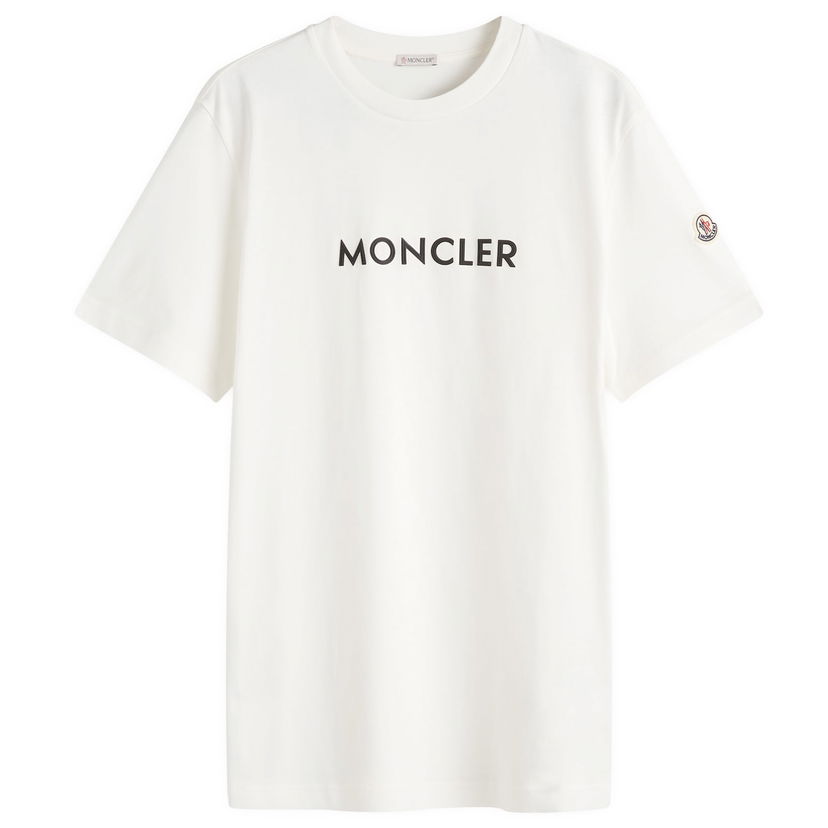 Majica Moncler Text Logo T-Shirt Bela | 8C000-34-89AJS-032