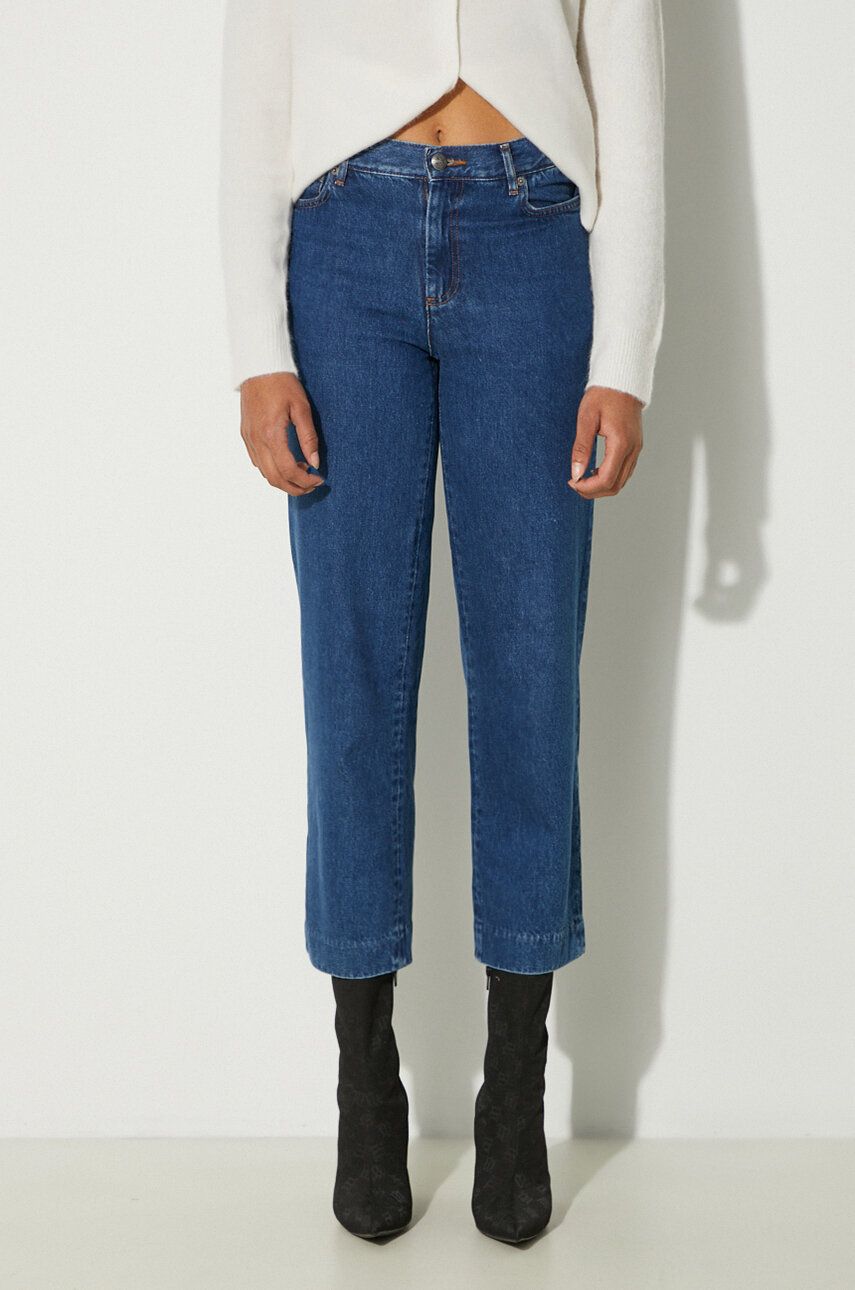 Kavbojke A.P.C. High Waist Jeans Modra | COGUK.F09131, 0