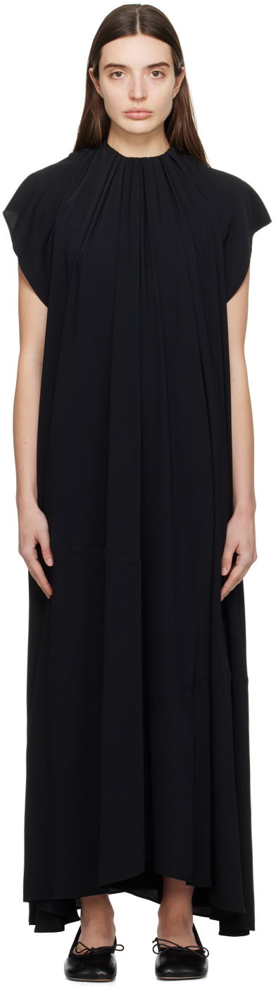 Obleke Maison Margiela MM6 Asymmetric Maxi Dress Črna | S52DG0007 S43455