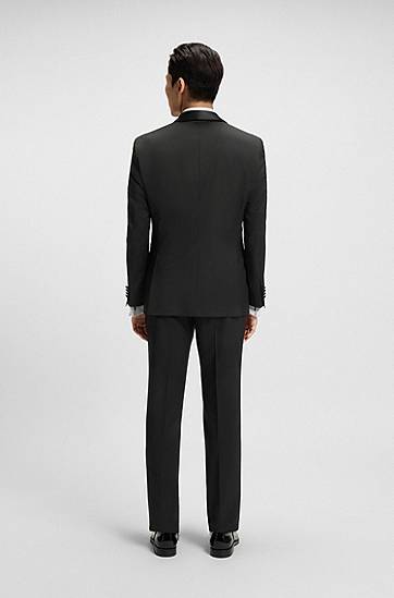 Jakna BOSS BOSS Tuxedo Jacket in Virgin Wool Serge Črna | 50469185, 1