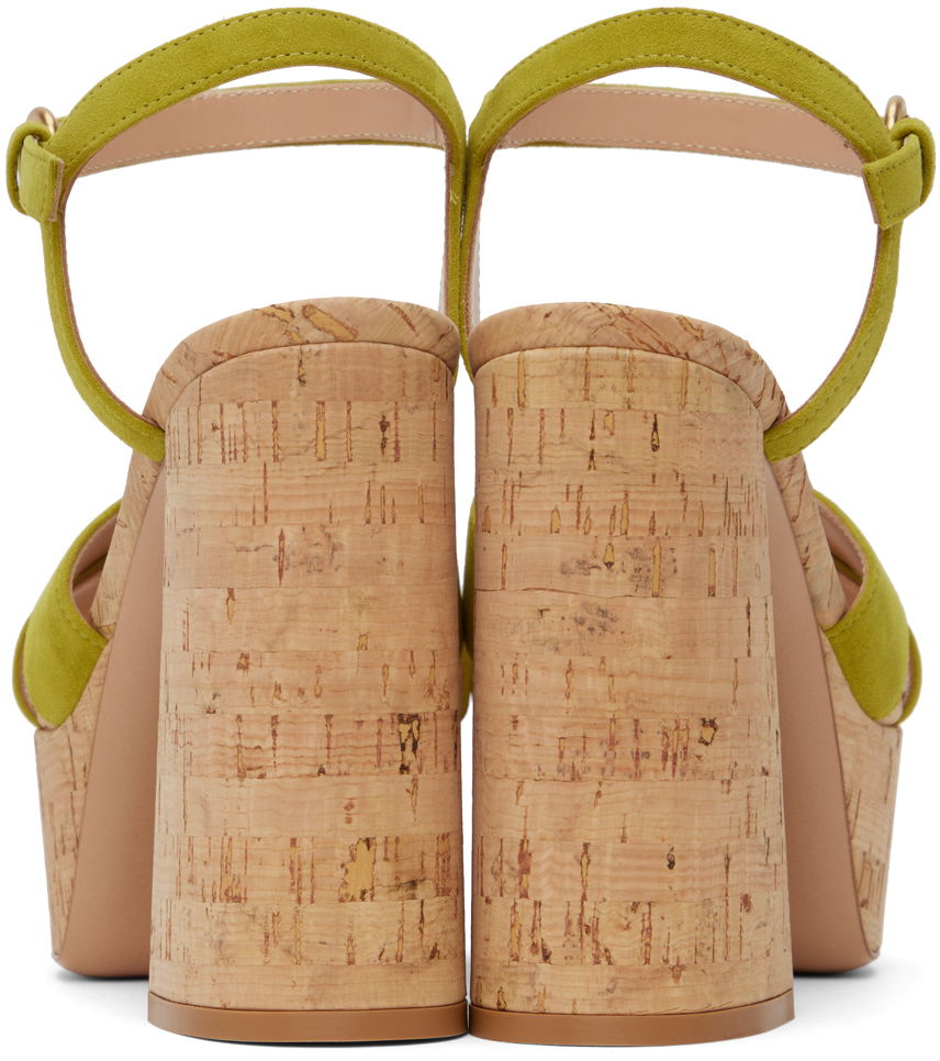 Superge in čevlji Gianvito Rossi Bebe Cork Platform Sandals Zelena | G31522.70RIC.CSG, 1