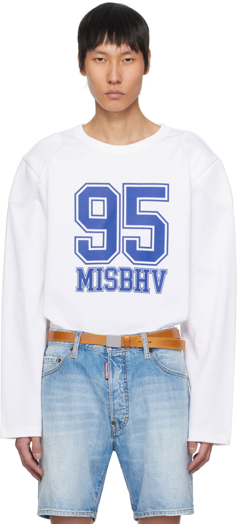 Pleteni pulover MISBHV MISBHV 95 Longsleeve T-Shirt Bela | 250M158