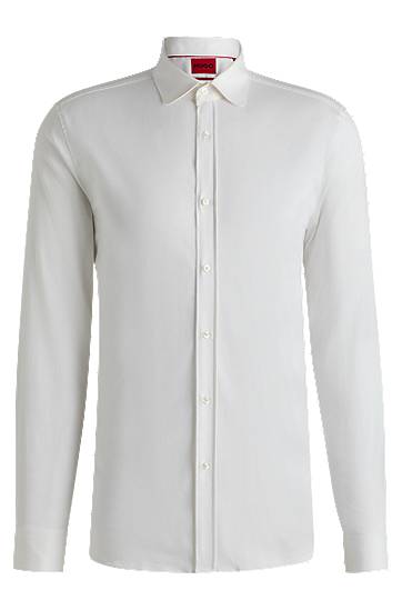 Srajce BOSS Extra-Slim Fit Stretch Cotton Satin Shirt Bela | 50539721