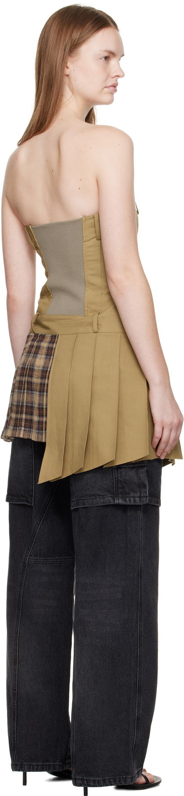 Obleke Andersson Bell Andersson Bell Double-Breasted Pleated Minidress Bež | atb1366w, 2
