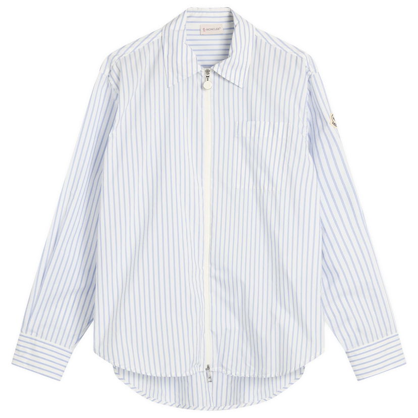 Srajce Moncler Moncler Striped Zip Shirt Modra | 2F000-16-598S1-F00