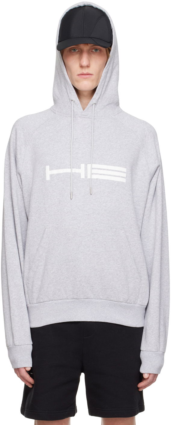 Pulover HELIOT EMIL Print Relaxed-Fit Hoodie Siva | HE_M_08_007_C03_GYME07