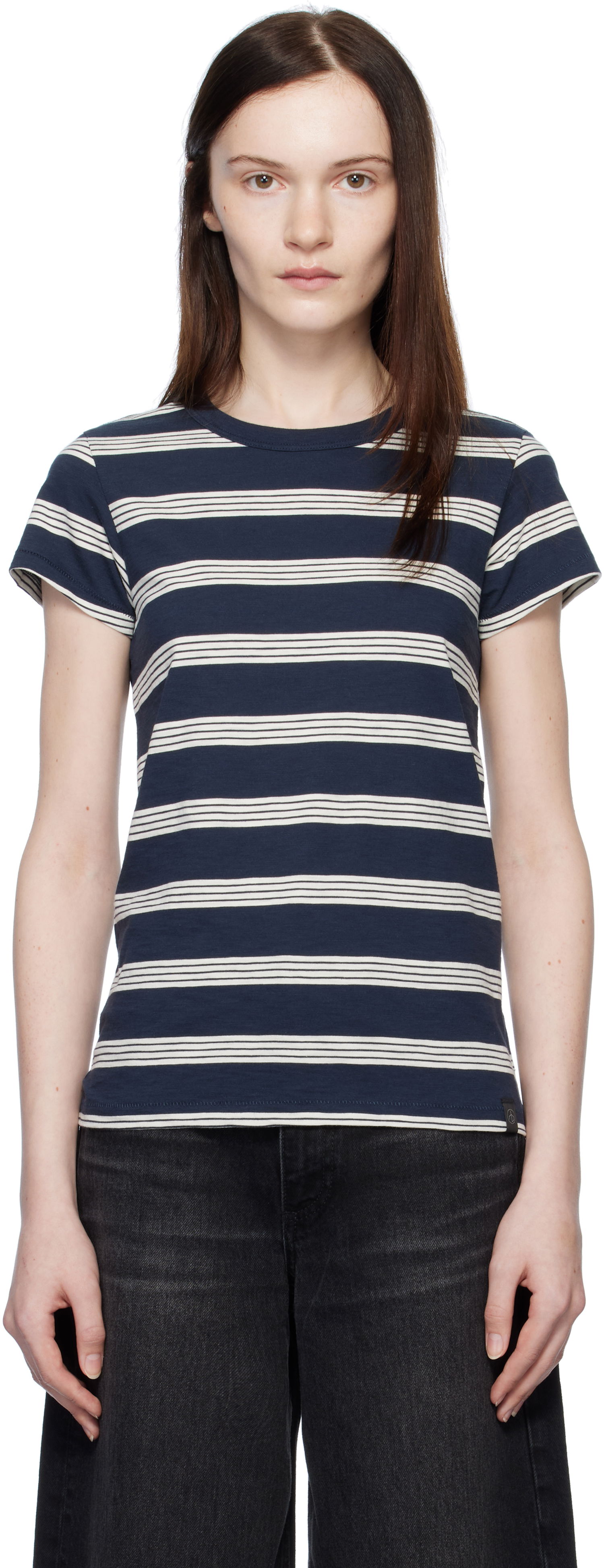 Majica rag & bone Striped T-Shirt Modra | WCC22HT020TA20, 0