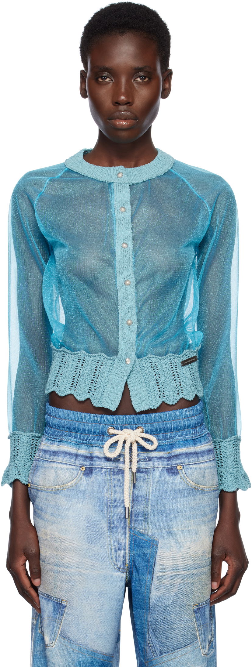 Pleteni pulover Andersson Bell Andersson Bell Sheer Knit Cardigan Modra | atb1326w